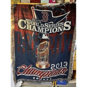 Boston Red Sox 2013 World Series Champion Knit Tapestry Throw Blanket Collectors